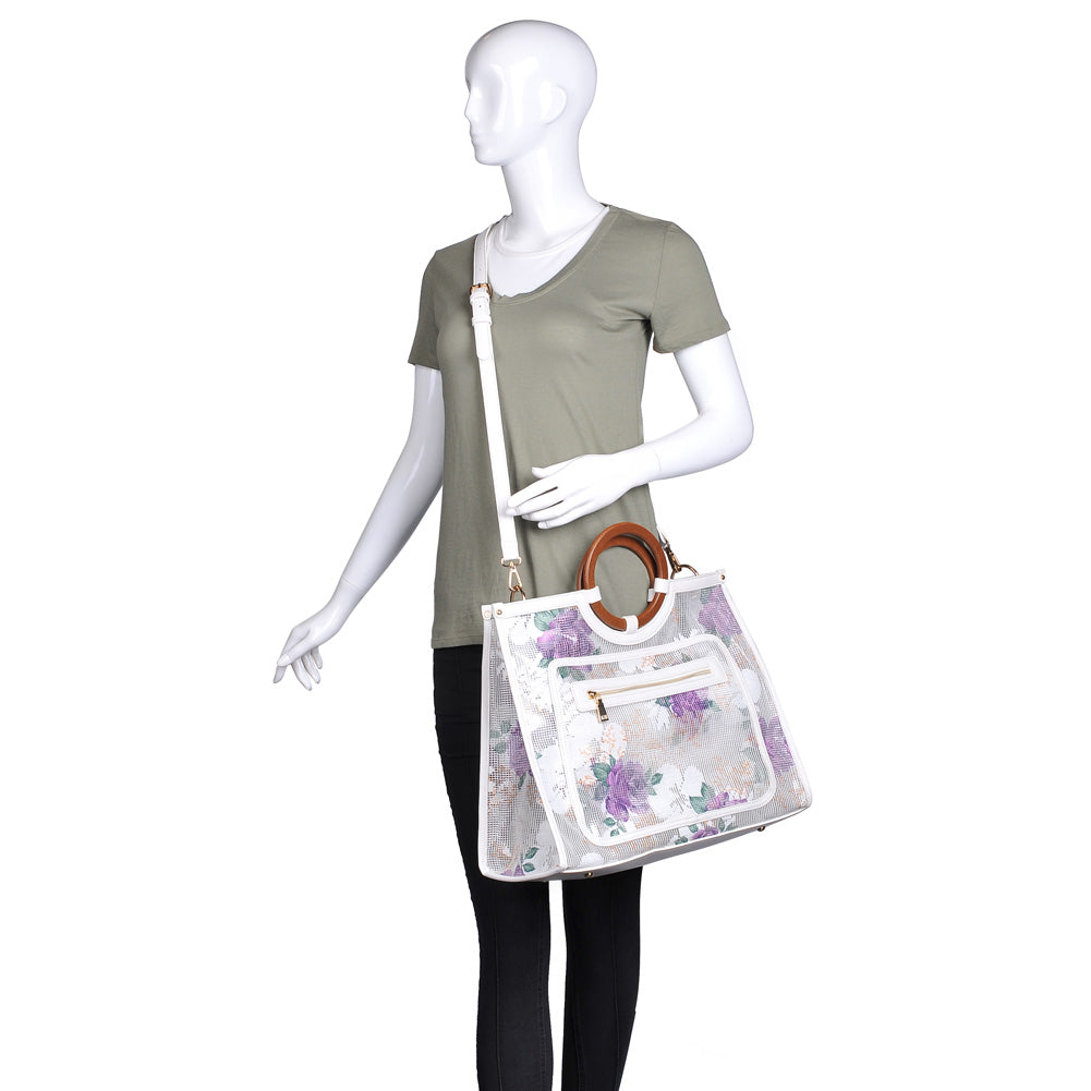 Woman wearing White Moda Luxe Karma Top Handle 842017118855 View 1 | White