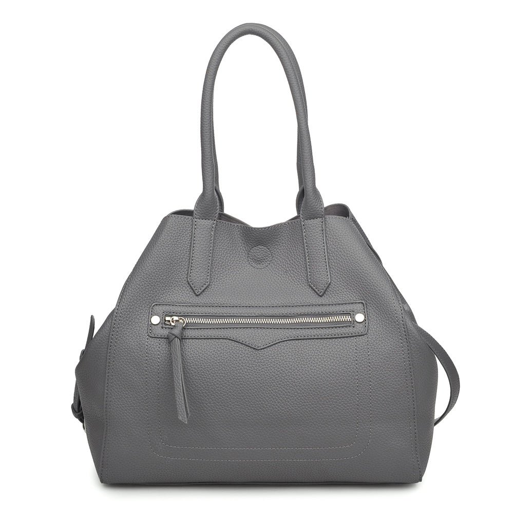 Woman wearing Grey Moda Luxe Camden Tote 842017116752 View 5 | Grey
