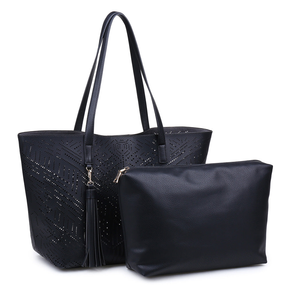 Product Image of Moda Luxe Wanderlust Tote 842017110934 View 5 | Black