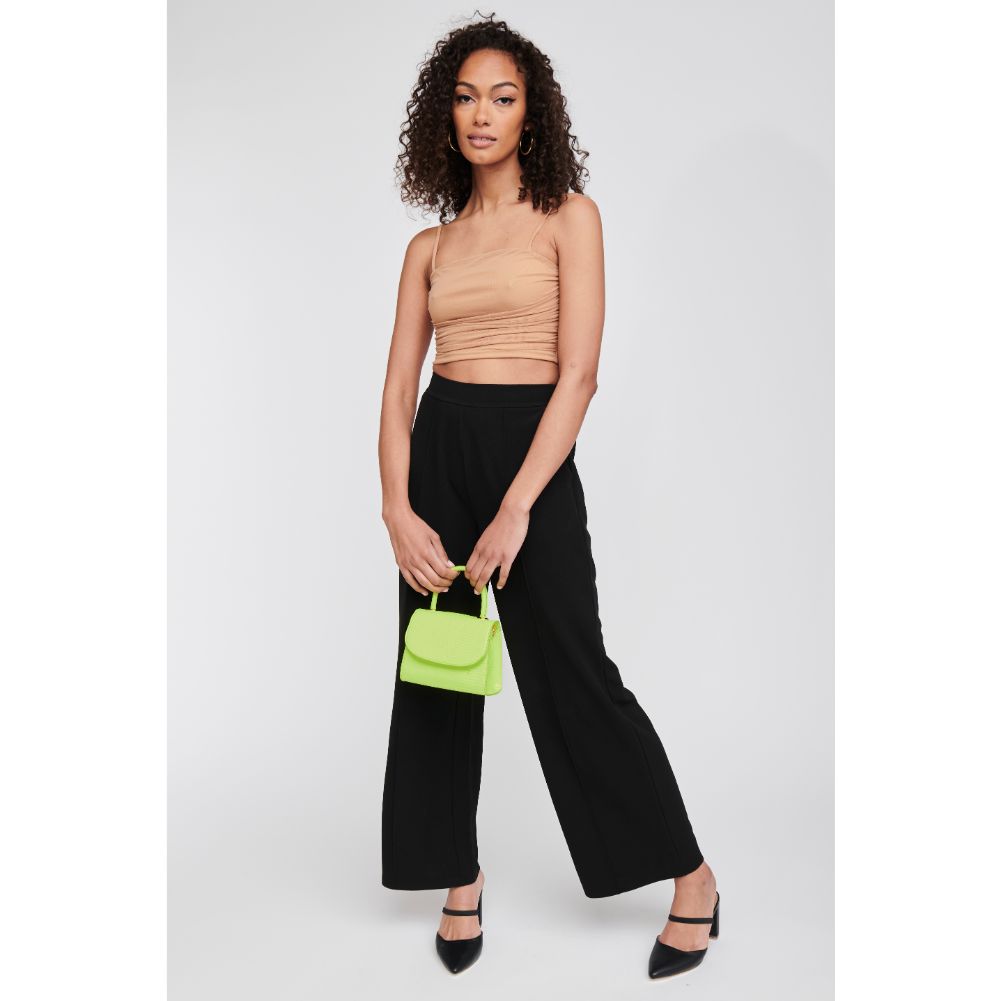 Woman wearing Neon Yellow Moda Luxe Talia Clutch 842017125662 View 3 | Neon Yellow