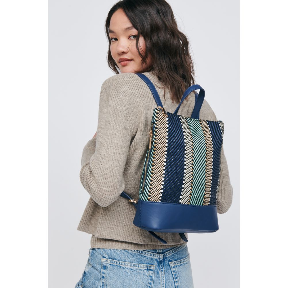 Woman wearing Navy Sol and Selene Elina Backpack 842017129660 View 1 | Navy