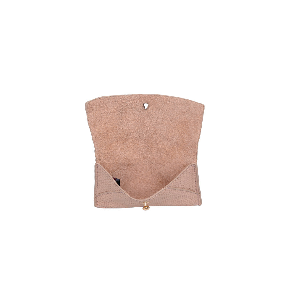Product Image of Moda Luxe Elle Lizard Card Holder 842017119975 View 4 | Nude