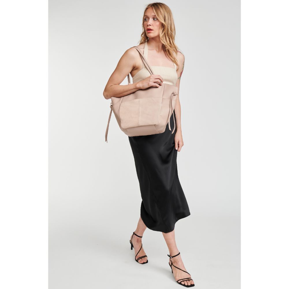 Woman wearing Natural Moda Luxe Chloe Hobo 842017126881 View 3 | Natural