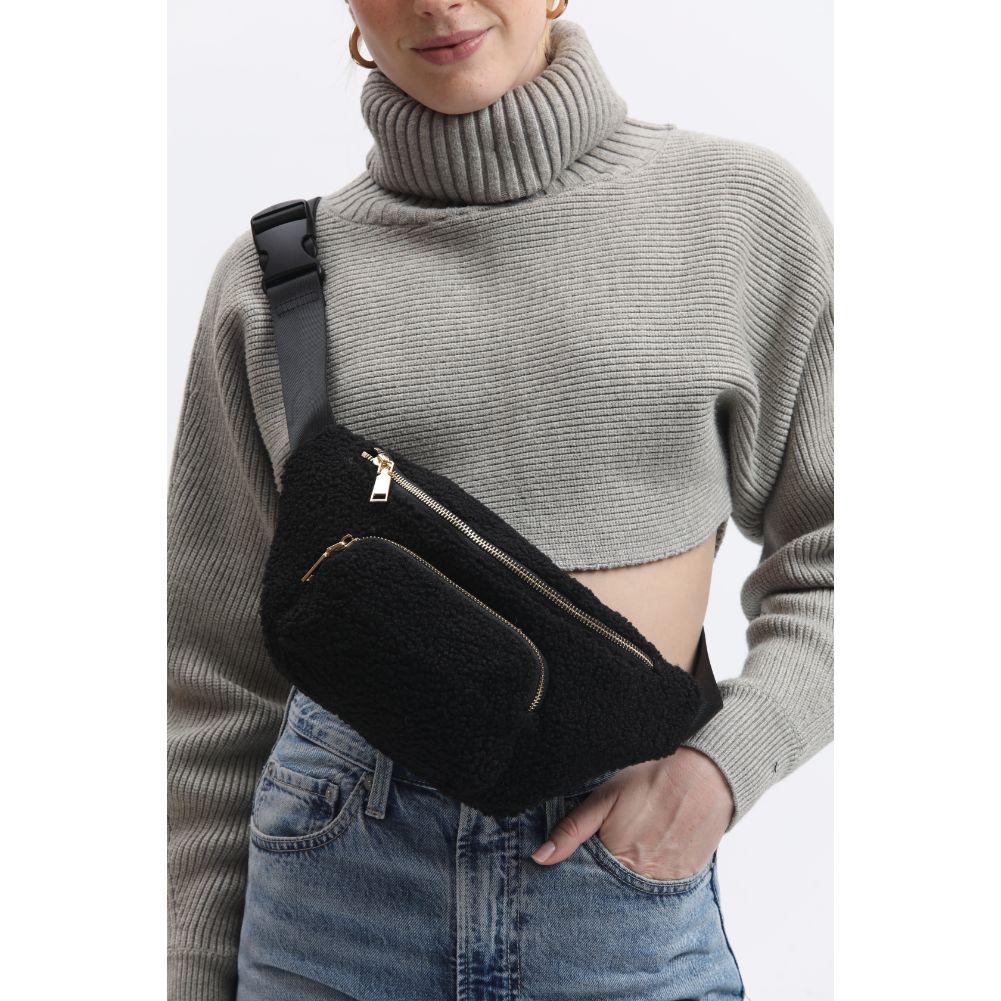 Woman wearing Black Sol and Selene Orson Belt Bag 842017134220 View 1 | Black