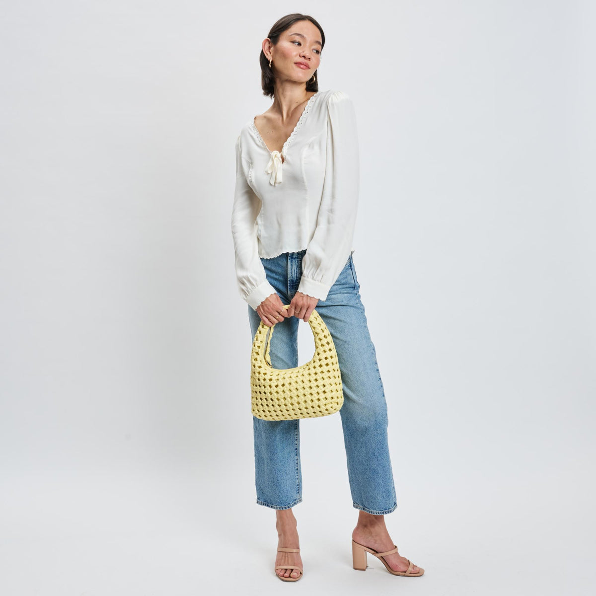 Woman wearing Butter Moda Luxe Richelle Hobo 842017137535 View 3 | Butter
