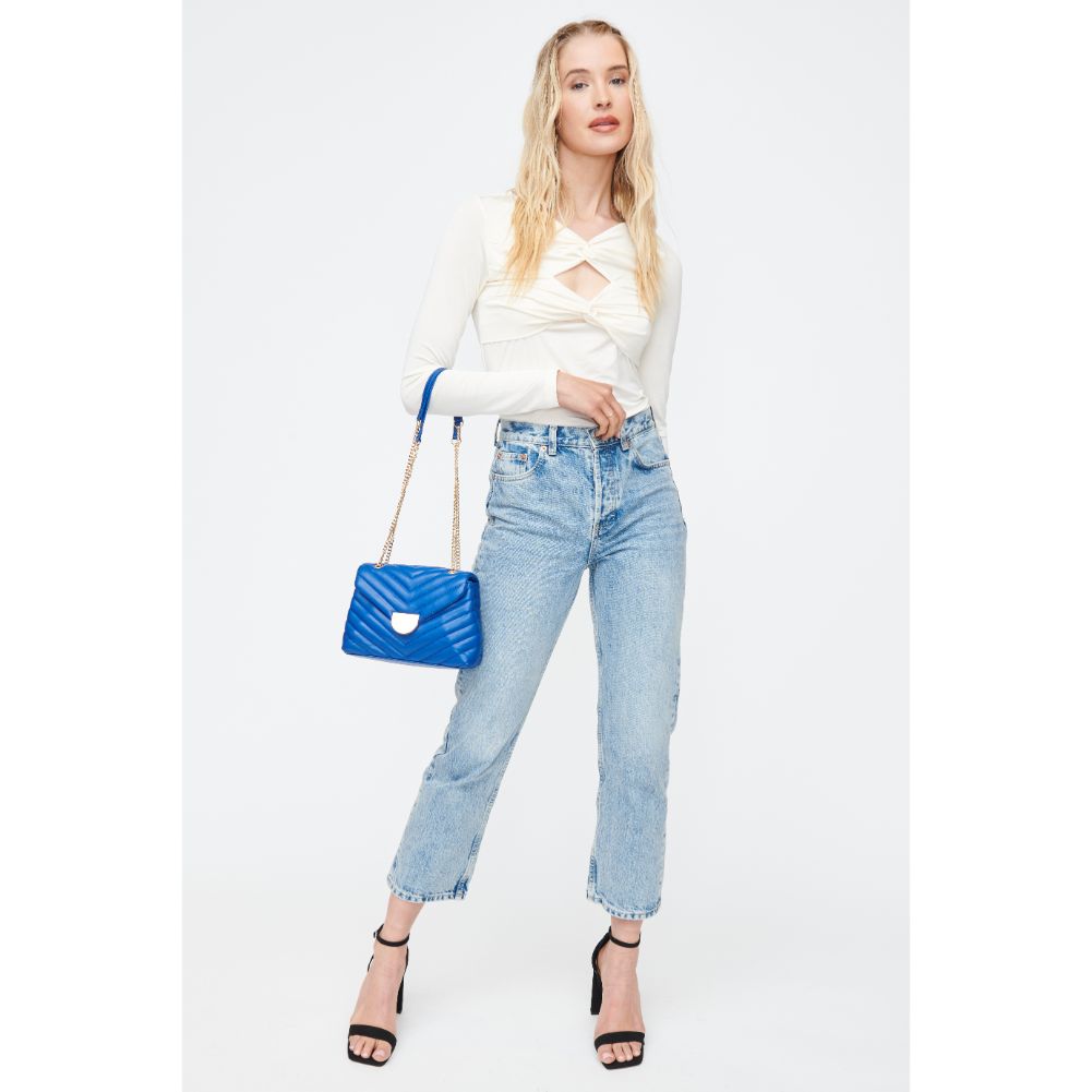 Woman wearing Cobalt Sol and Selene Nora Crossbody 842017130505 View 3 | Cobalt