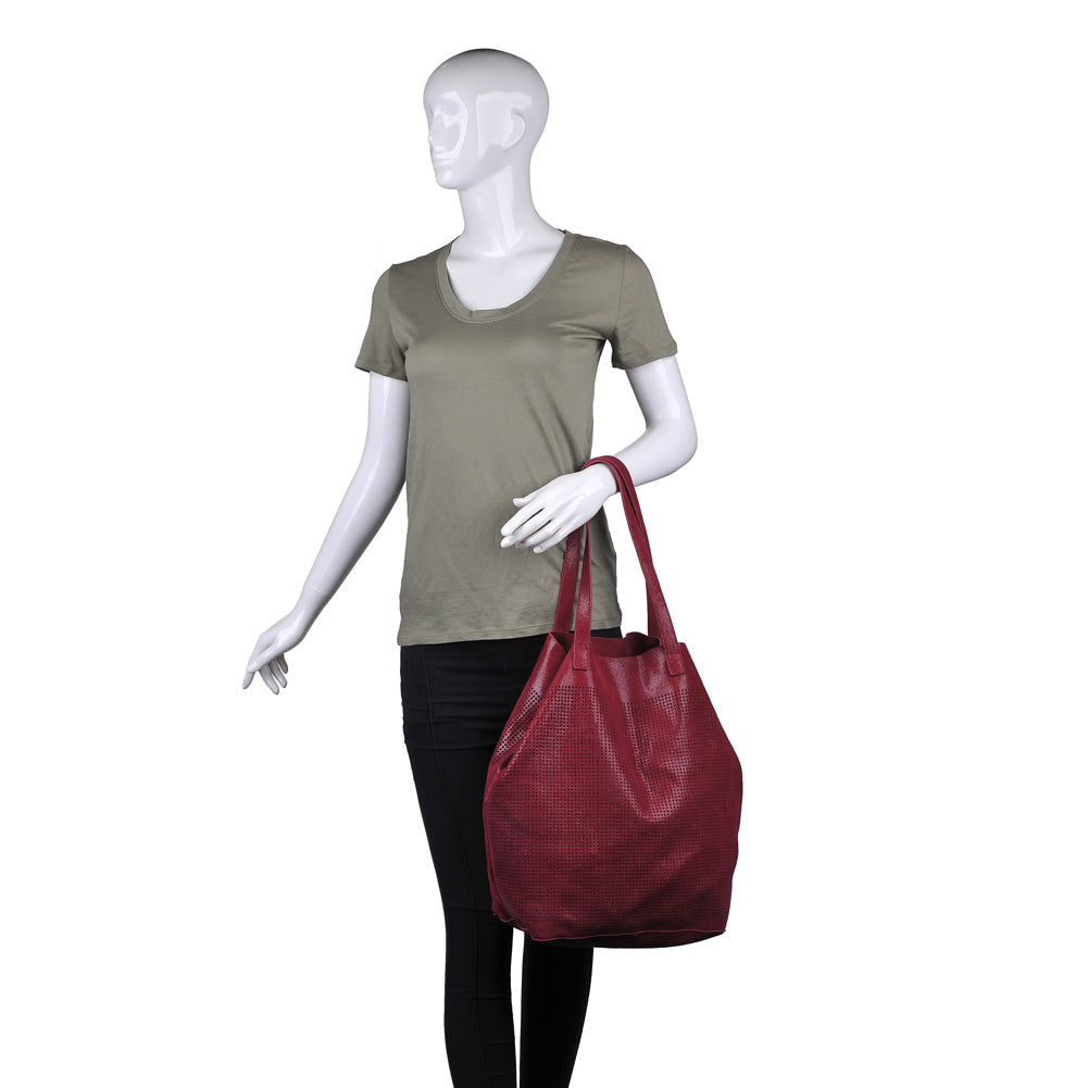 Product Image of Moda Luxe Stella Tote 842017115366 View 5 | Burgundy