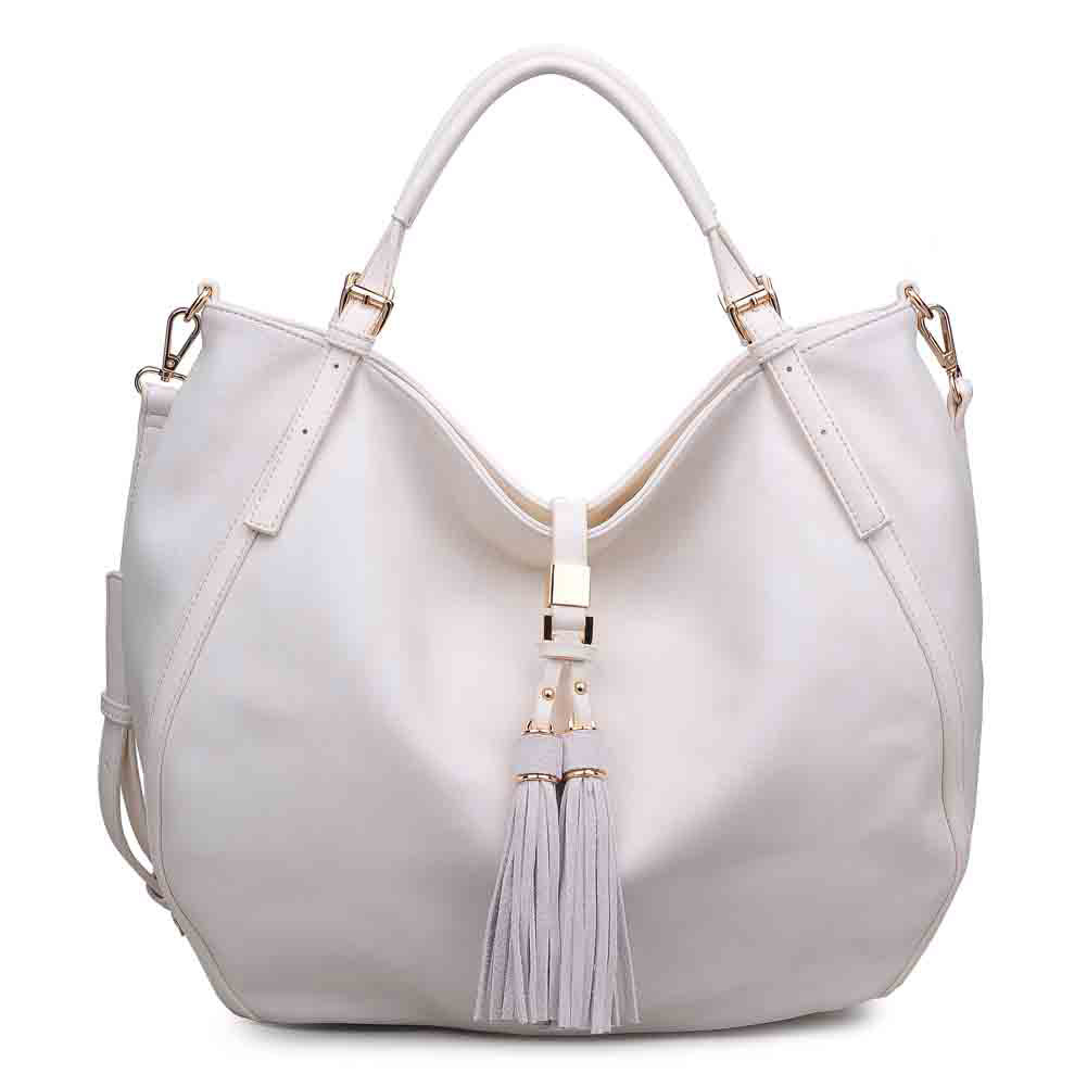 Product Image of Moda Luxe Santiago Patina Satchel 842017106760 View 1 | Ivory