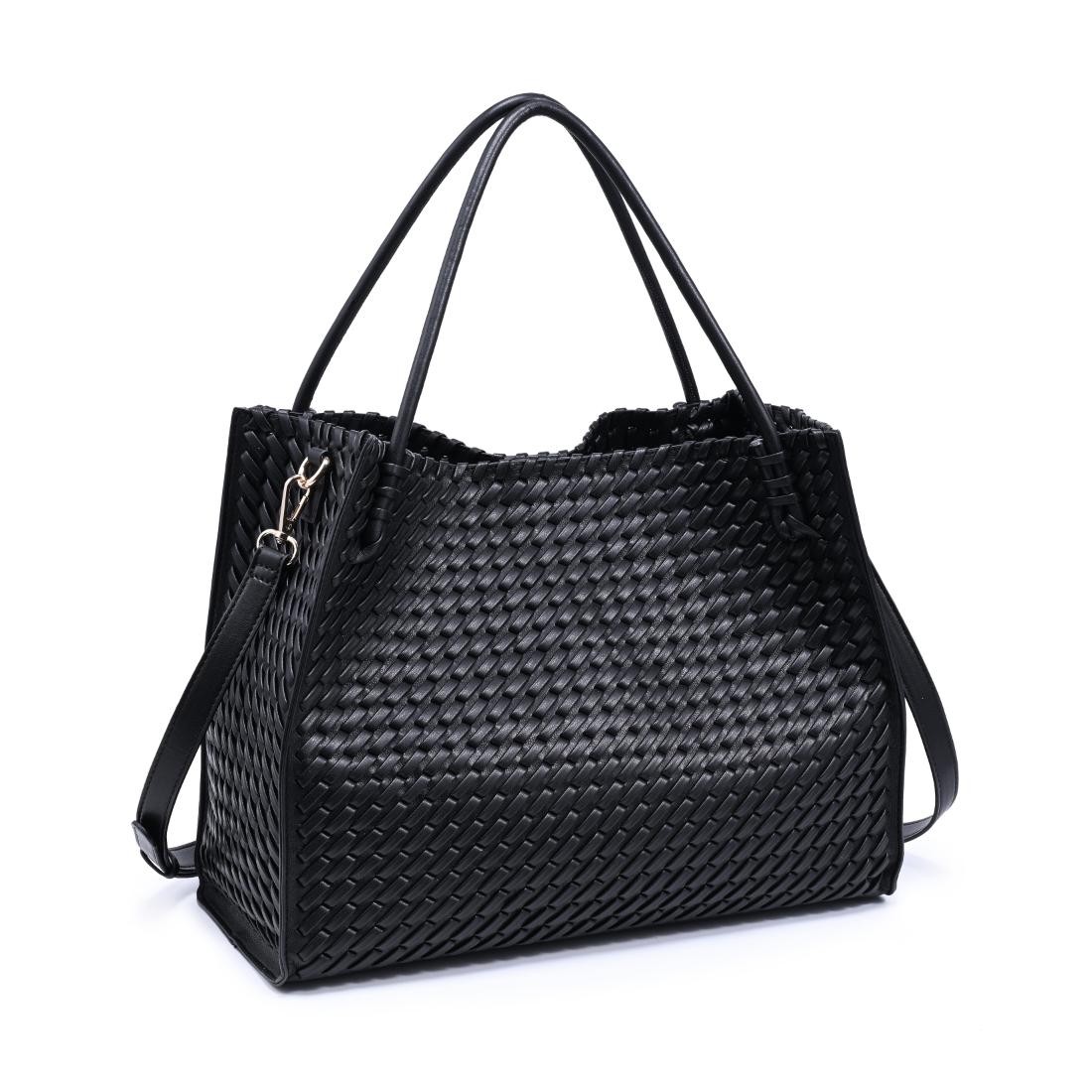 Woman wearing Black Moda Luxe Jackie Tote 842017140818 View 6 | Black