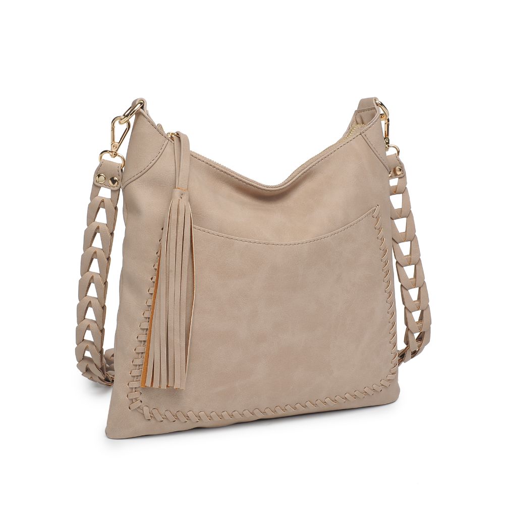 Woman wearing Natural Moda Luxe Layla Crossbody 842017129509 View 6 | Natural
