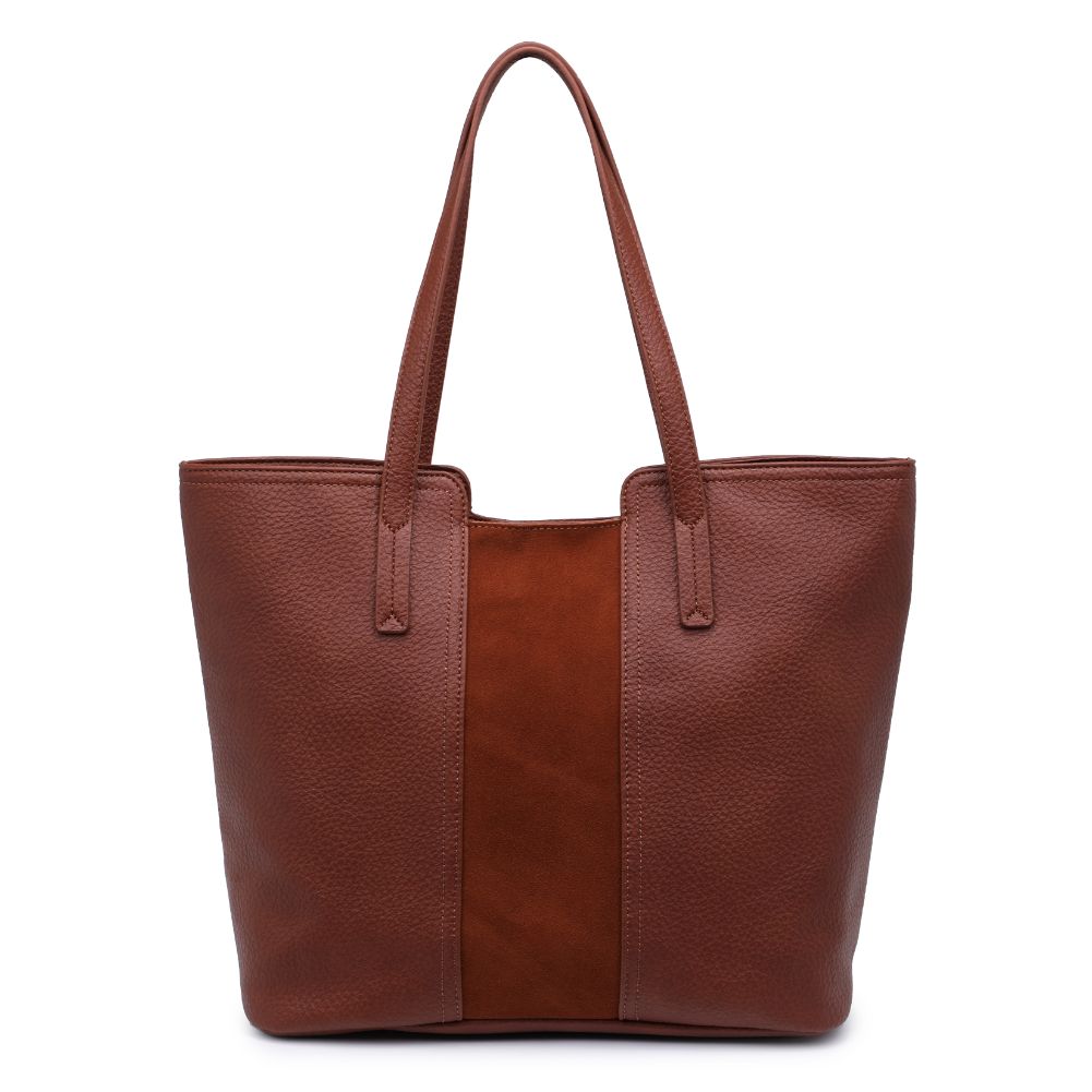 Woman wearing Cognac Moda Luxe Millie Tote 842017128663 View 7 | Cognac