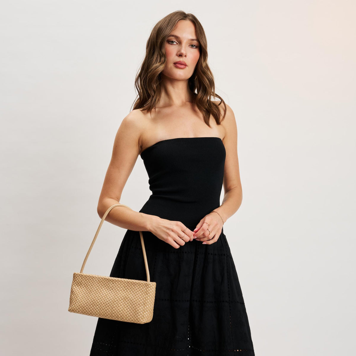 Woman wearing Natural Moda Luxe Lucy - ST Shoulder Bag 842017141990 View 3 | Natural