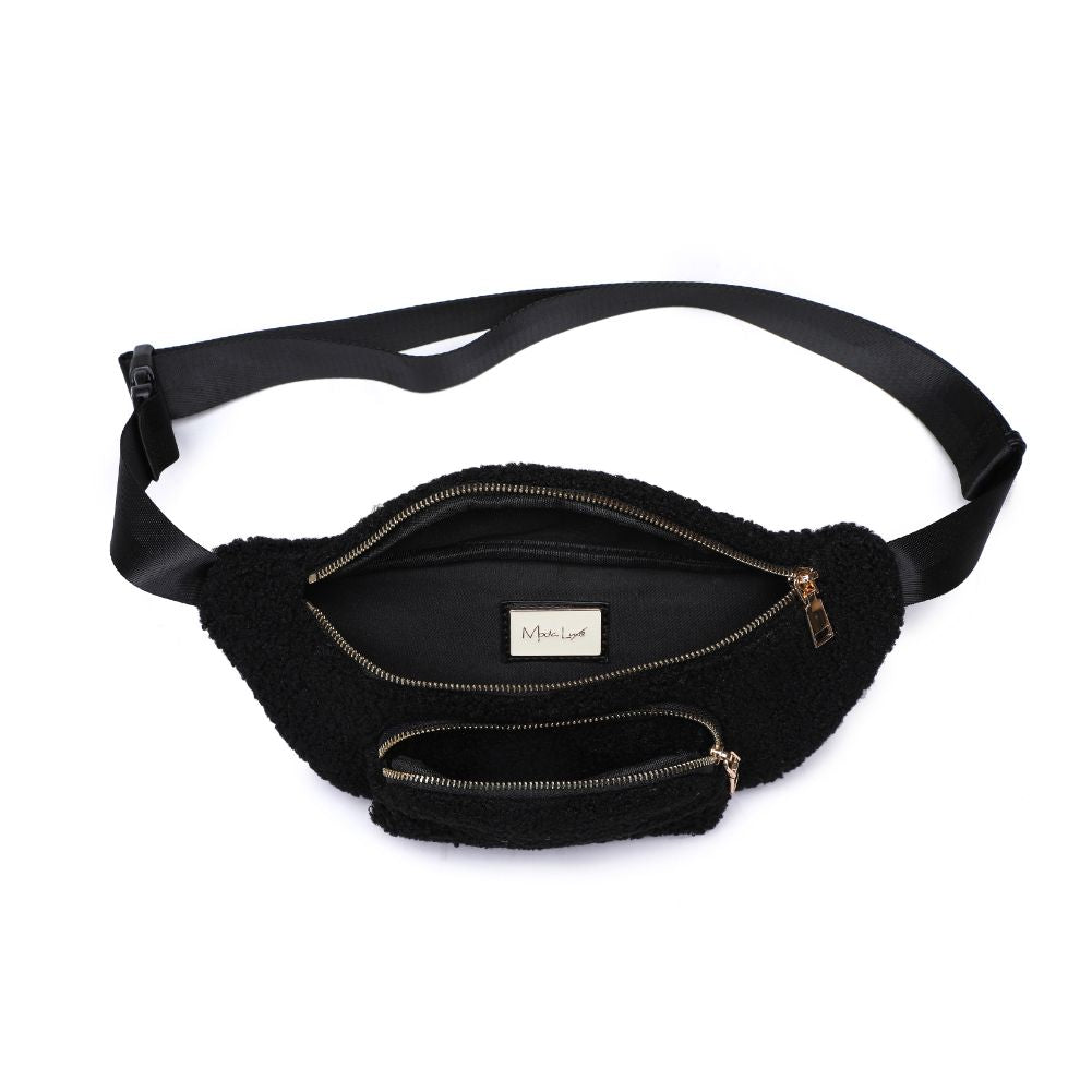 Woman wearing Black Moda Luxe Orson Belt Bag 842017134220 View 9 | Black