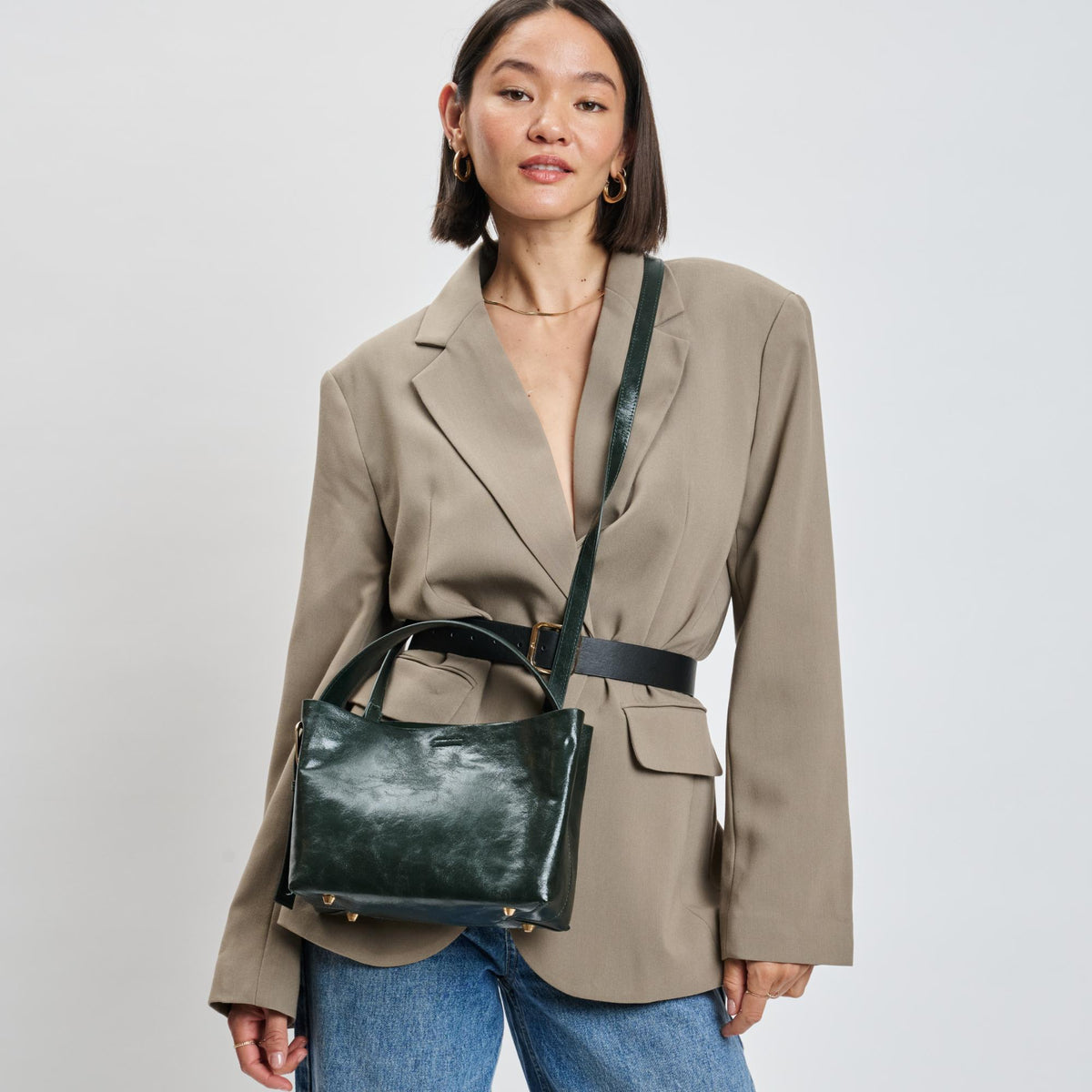 Woman wearing Olive Sol and Selene Sophie Crossbody 842017139492 View 1 | Olive