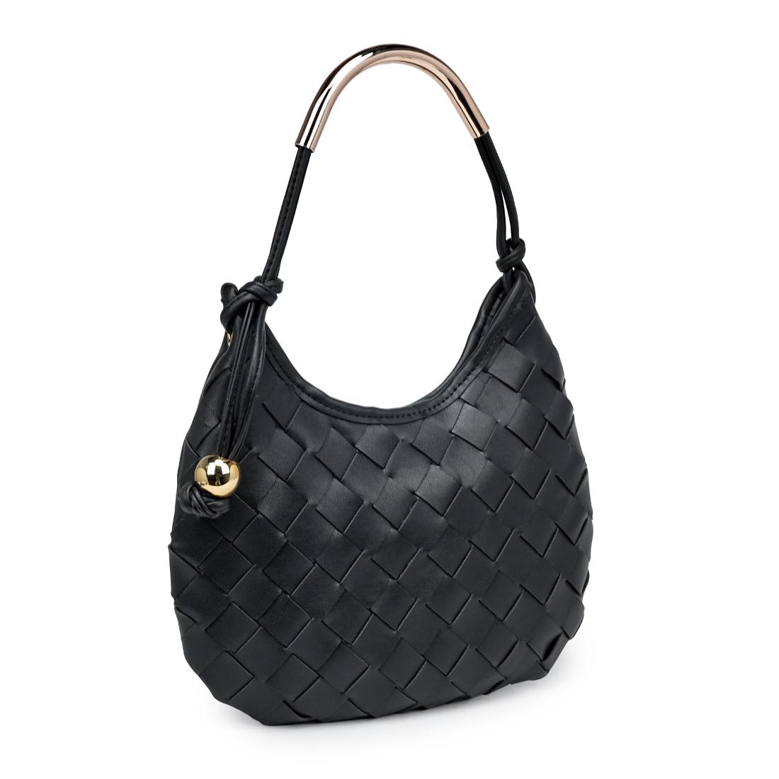 Woman wearing Black Moda Luxe Lucia Hobo 842017141211 View 6 | Black