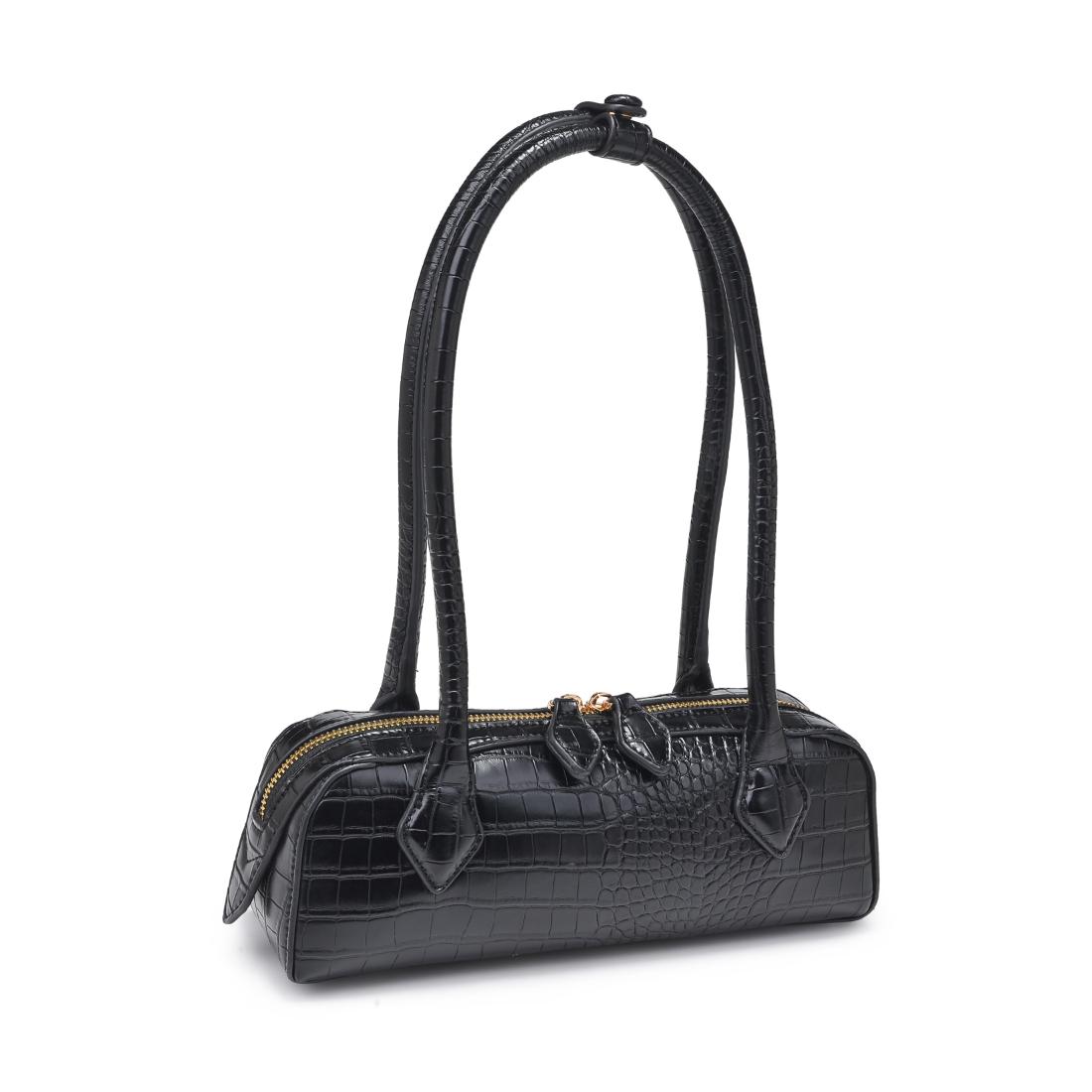 Woman wearing Black Moda Luxe Lola Shoulder Bag 842017139225 View 6 | Black