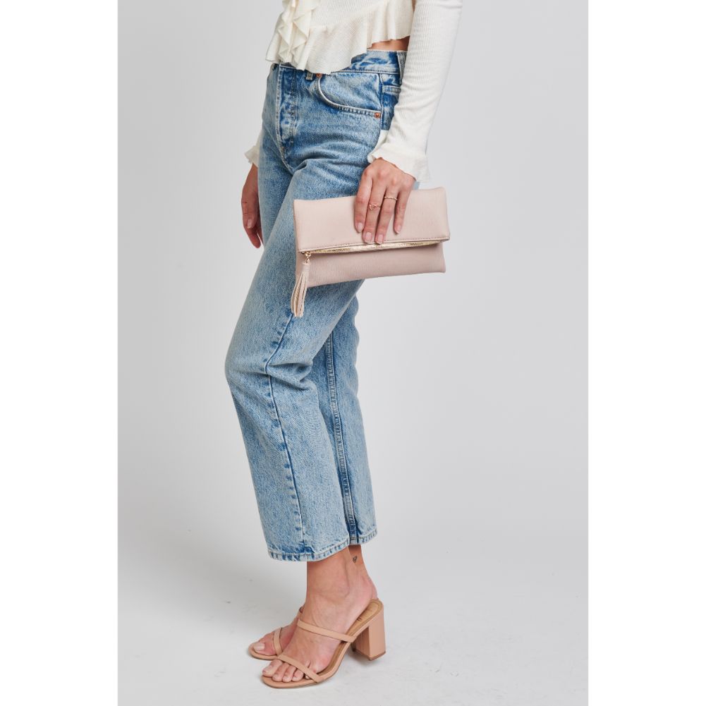 Woman wearing Blush Moda Luxe Kingsley Crossbody 842017121435 View 3 | Blush