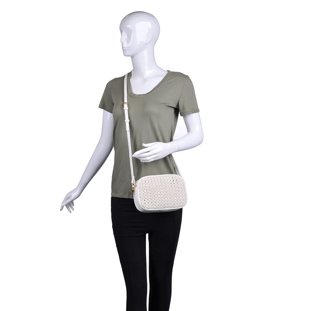 Woman wearing White Moda Luxe Mikayla Crossbody 842017119098 View 1 | White
