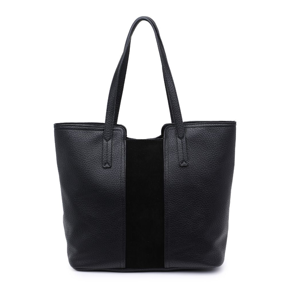 Woman wearing Black Moda Luxe Millie Tote 842017128656 View 7 | Black