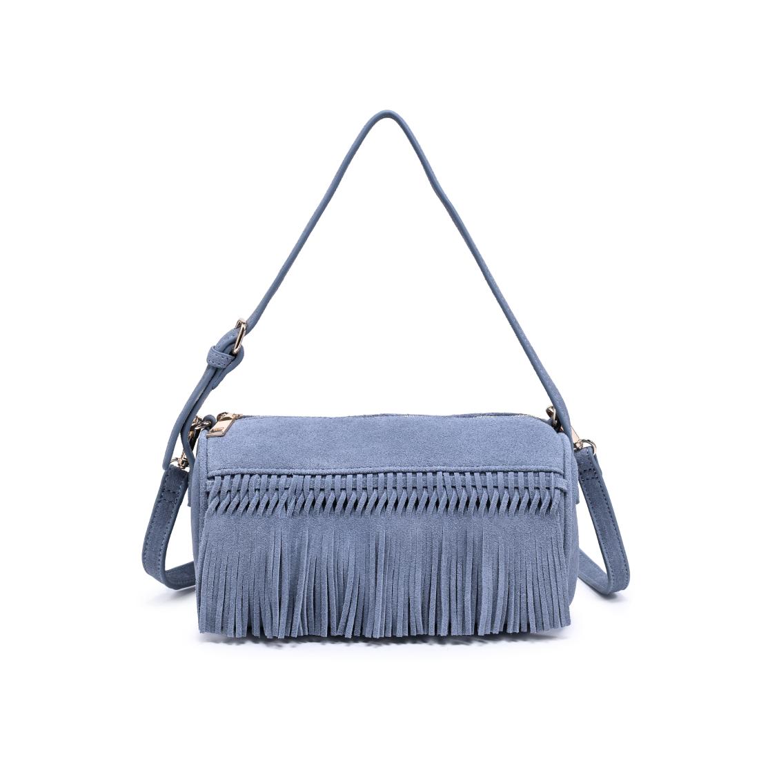 Woman wearing Slate Moda Luxe Emmi Shoulder Bag 842017140474 View 5 | Slate