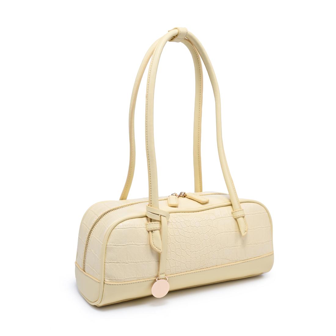 Woman wearing Butter Moda Luxe Paloma - Croco Shoulder Bag 842017140429 View 6 | Butter