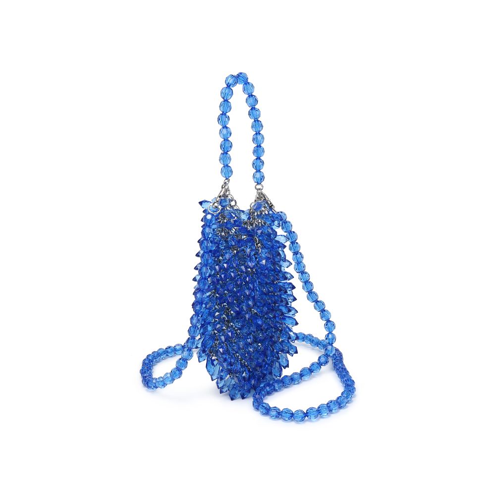 Woman wearing Blue Moda Luxe Mariah Evening Bag 842017133438 View 6 | Blue