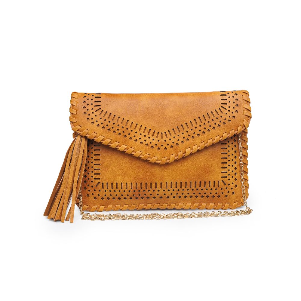 Product Image of Moda Luxe Daisy Clutch 842017122234 View 5 | Mustard