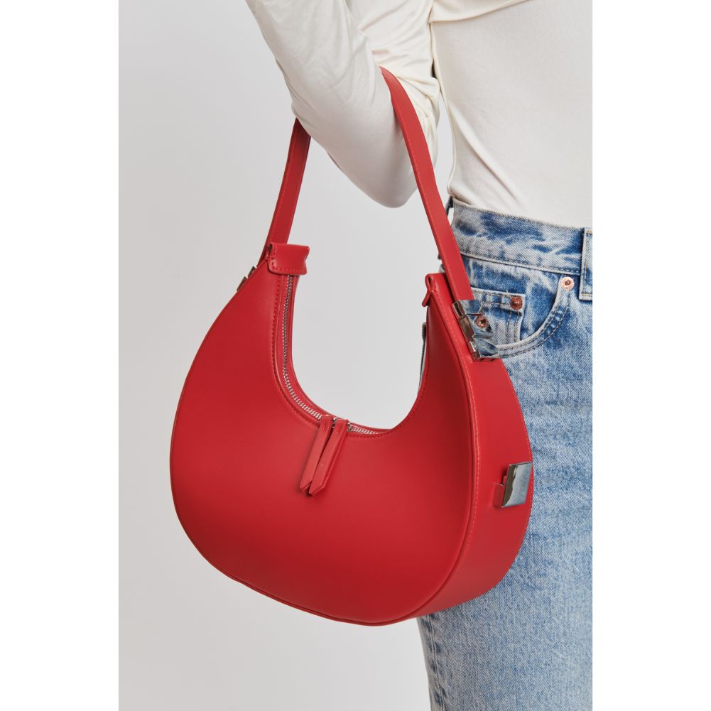 Woman wearing Red Moda Luxe Haisley Hobo 842017132479 View 4 | Red