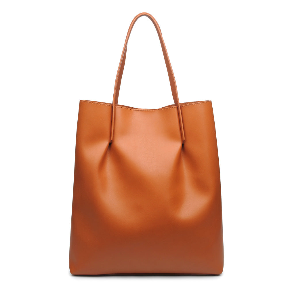 Woman wearing Tan Moda Luxe Thompson Tote 842017112754 View 7 | Tan
