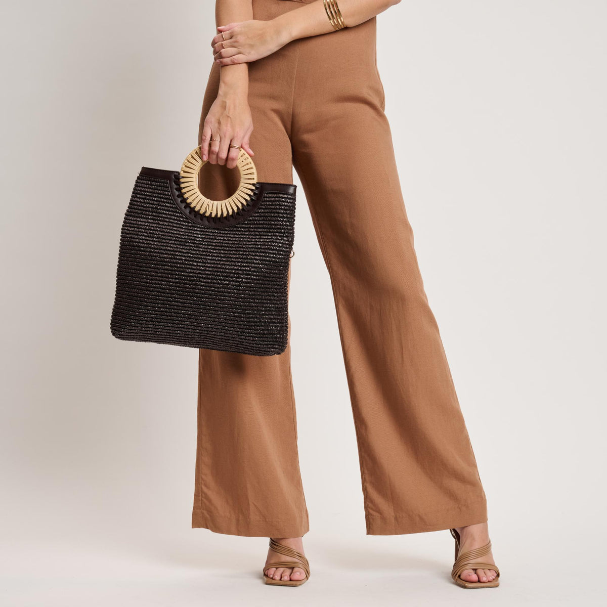 Woman wearing Chocolate Moda Luxe Tessa Crossbody 842017141198 View 4 | Chocolate