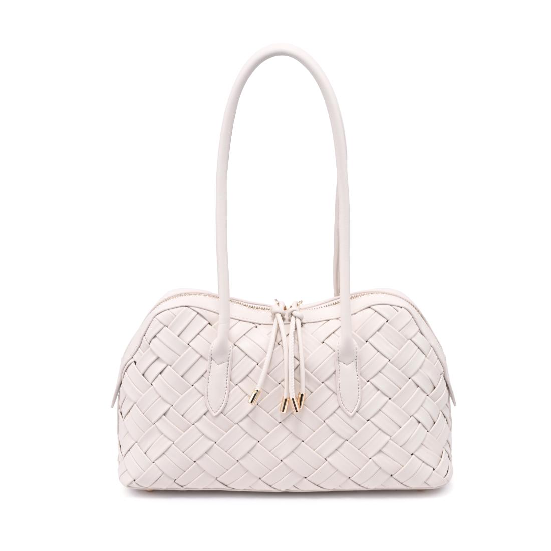 Woman wearing Oatmilk Moda Luxe Lotus Shoulder Bag 842017140801 View 5 | Oatmilk