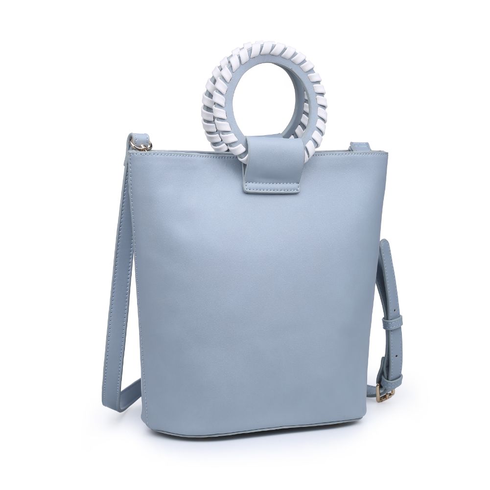 Woman wearing Sky Blue Moda Luxe Paola Tote 842017124320 View 6 | Sky Blue