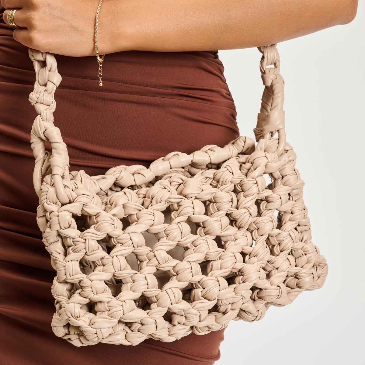 Woman wearing Natural Sol and Selene Fashique Crossbody 842017135456 View 4 | Natural