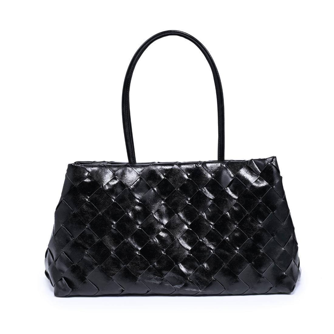 Woman wearing Black Moda Luxe Elsy Satchel 842017140931 View 7 | Black