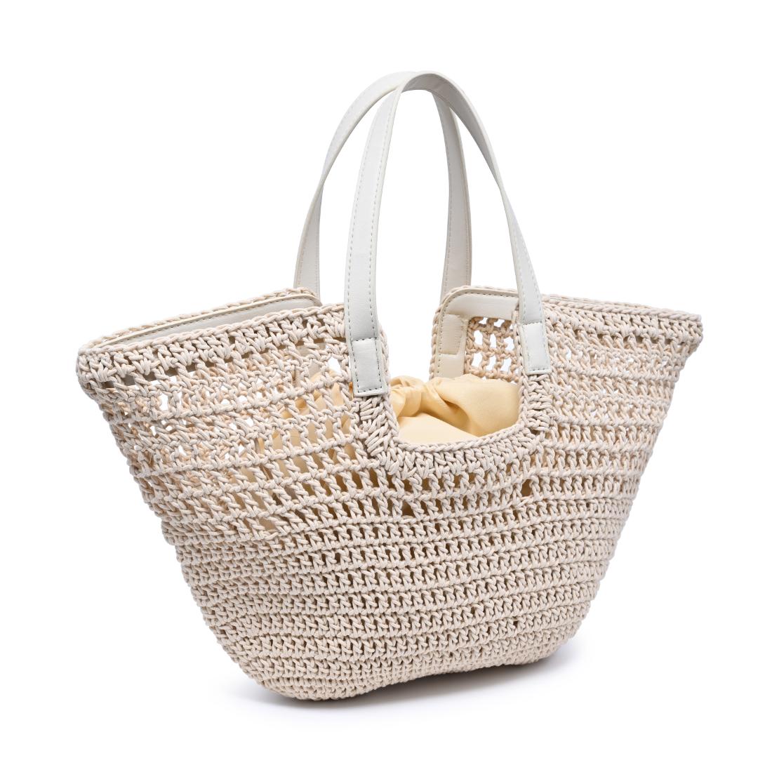 Woman wearing Ivory Moda Luxe Sofia Tote 842017141013 View 6 | Ivory