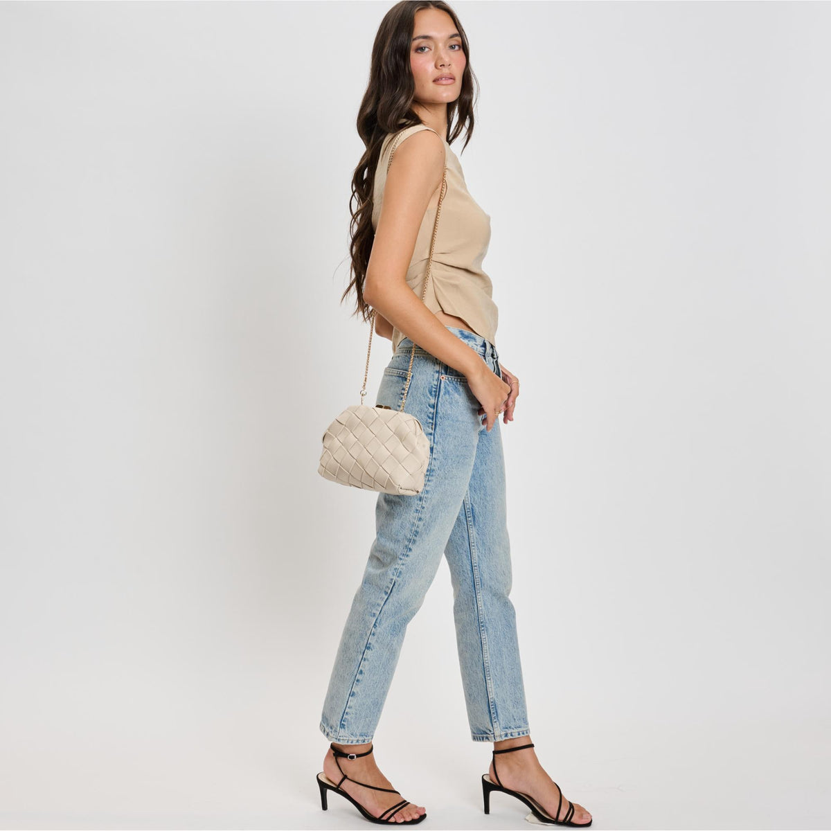 Woman wearing Ivory Moda Luxe Pauline Crossbody 842017135906 View 2 | Ivory