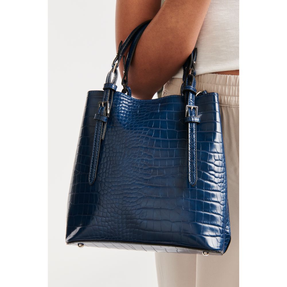 Woman wearing Midnight Moda Luxe Kirsten Crossbody 842017126294 View 1 | Midnight