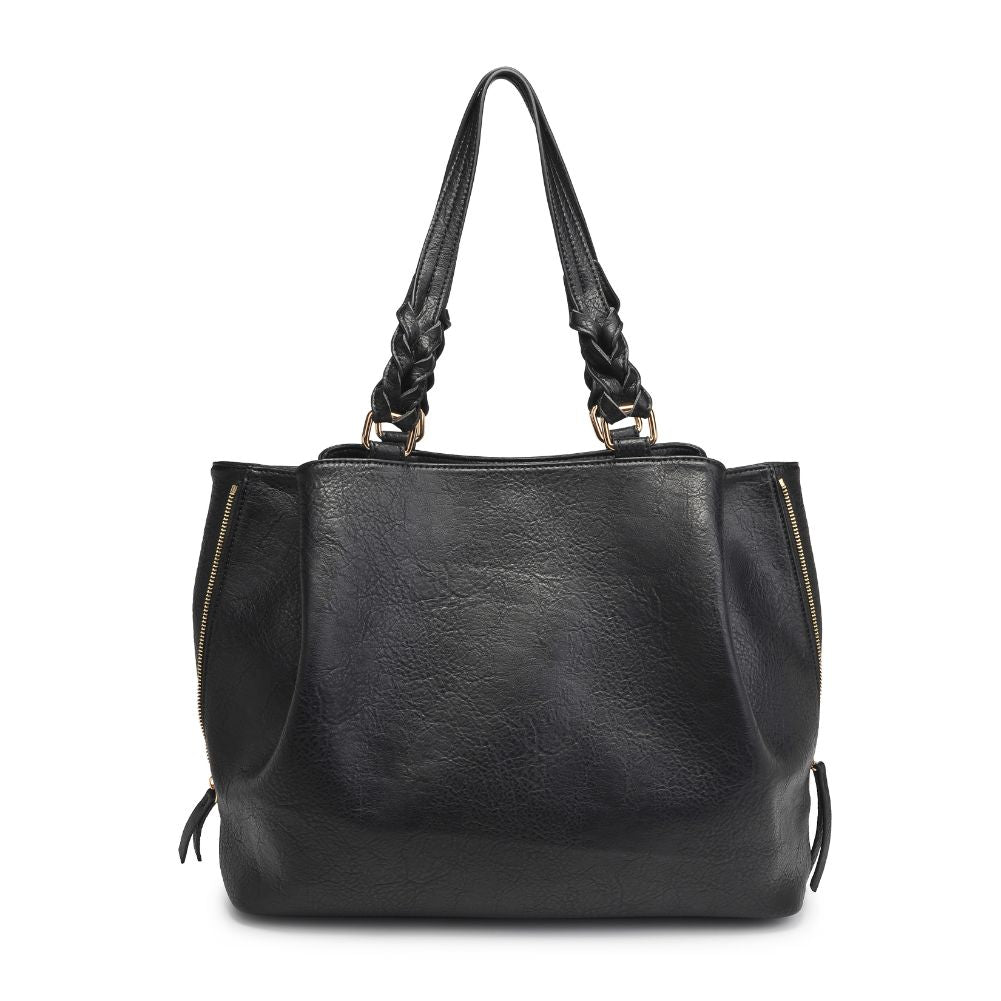 Woman wearing Black Moda Luxe Clementine Tote 842017128052 View 7 | Black