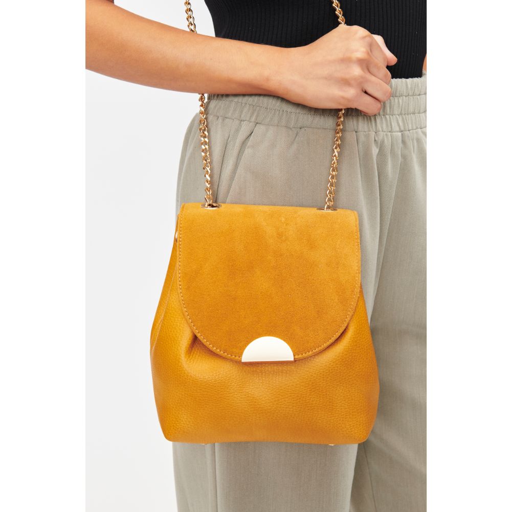 Woman wearing Mustard Sol and Selene Breanna Crossbody 842017127956 View 2 | Mustard