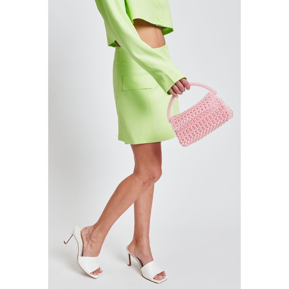 Woman wearing Pink Sol and Selene Darcy Evening Bag 842017132653 View 4 | Pink
