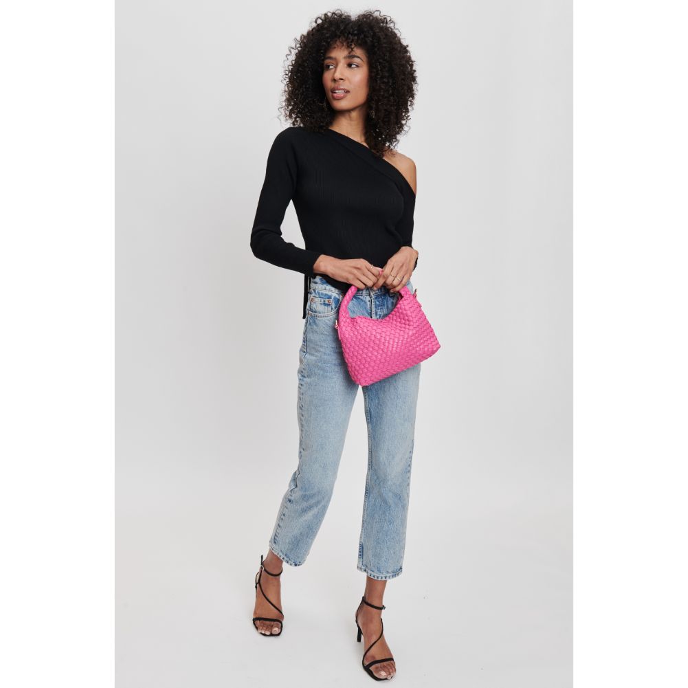 Woman wearing Pink Moda Luxe Jessamine Crossbody 842017132219 View 2 | Pink