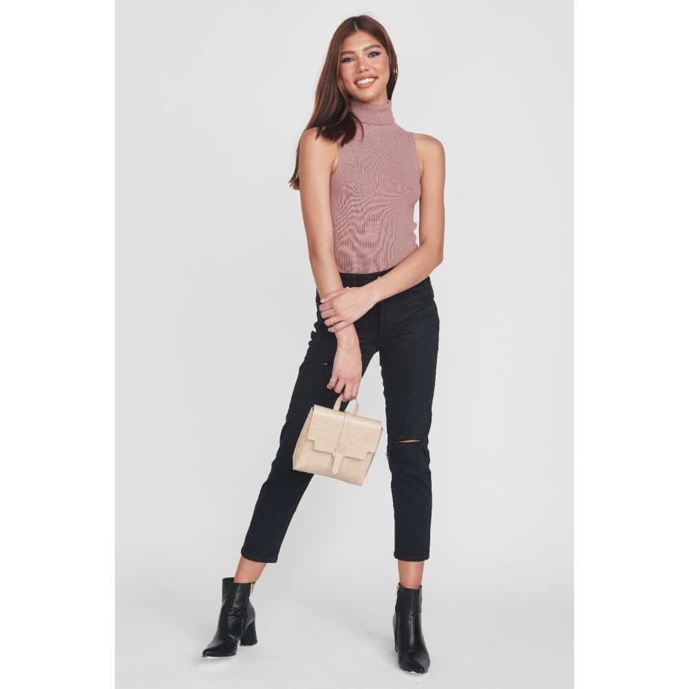 Woman wearing Natural Moda Luxe Claire Backpack 842017128908 View 4 | Natural