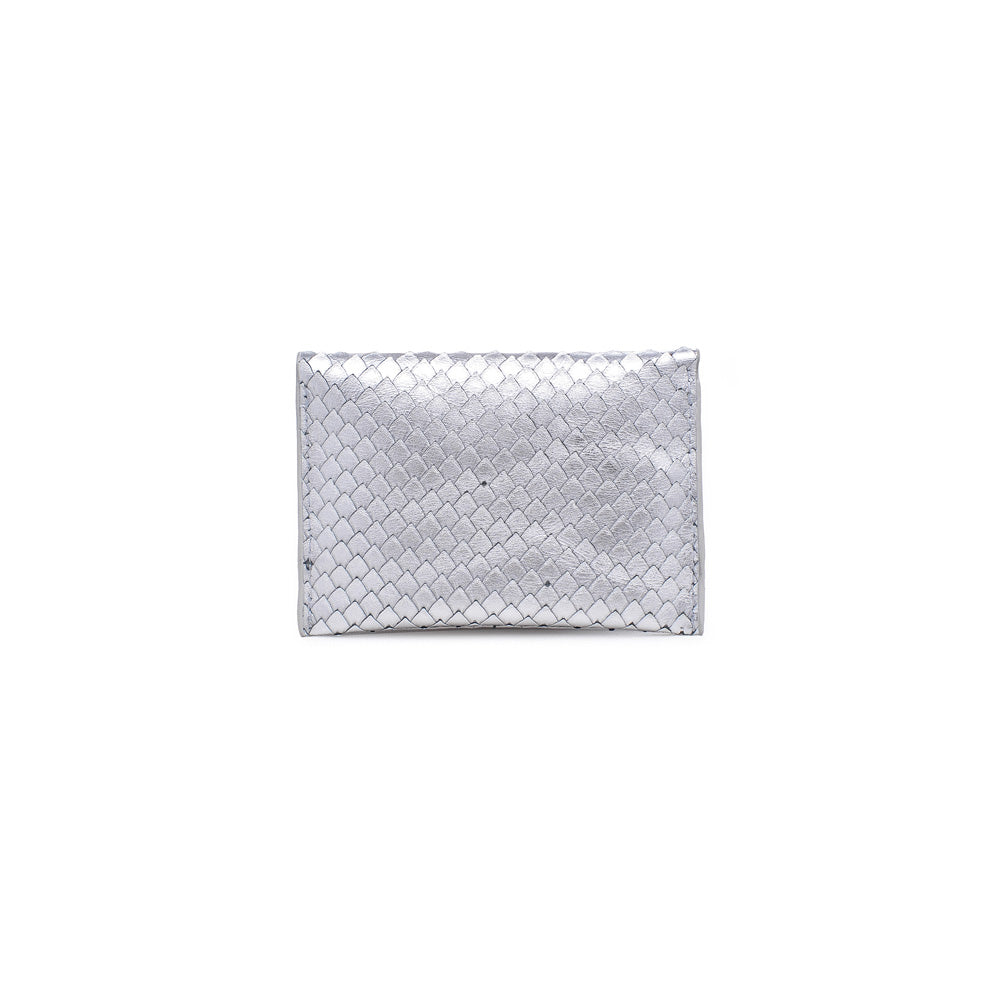 Product Image of Moda Luxe Elle Python Metallic Card Holder 842017119920 View 3 | Silver