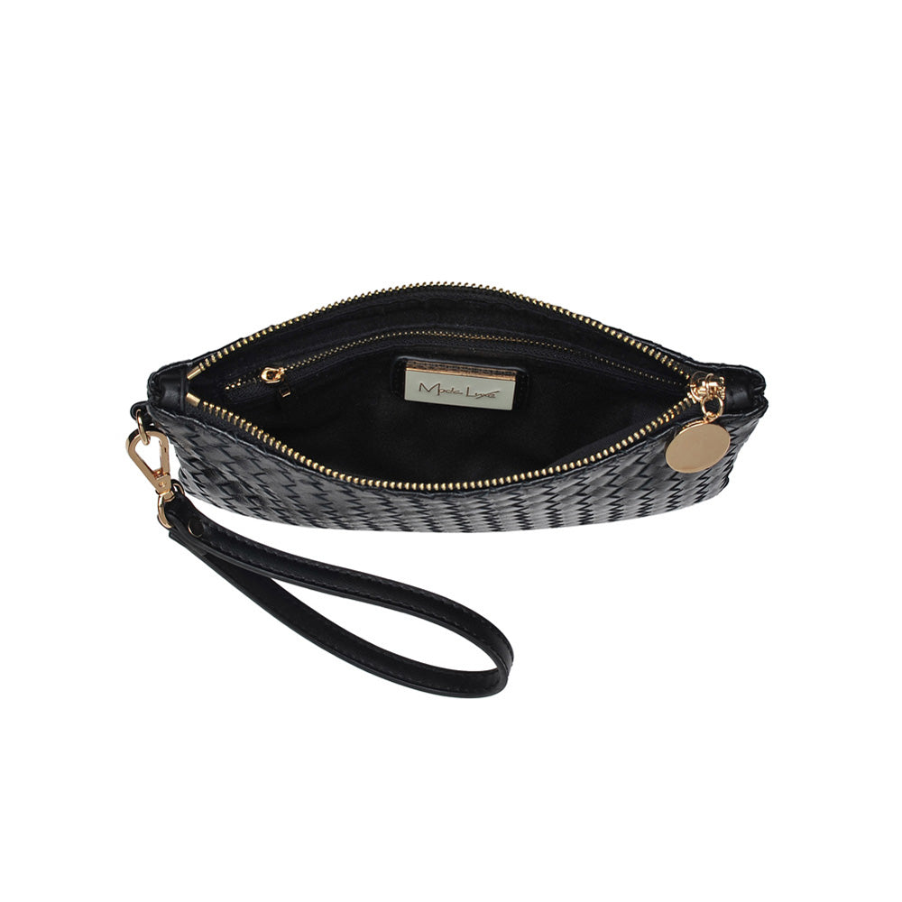 Product Image of Moda Luxe Olivia Woven Wristlet 842017117988 View 4 | Black