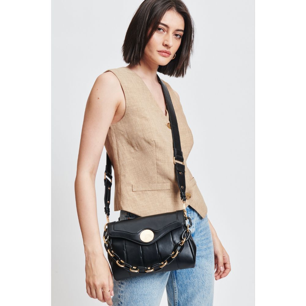 Woman wearing Black Moda Luxe Larisa Crossbody 842017131342 View 1 | Black