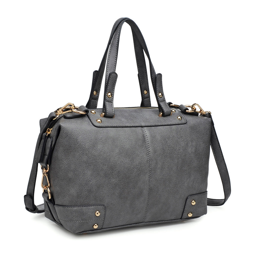 Product Image of Moda Luxe Broadway Patina Satchel 842017117346 View 2 | Gunmetal