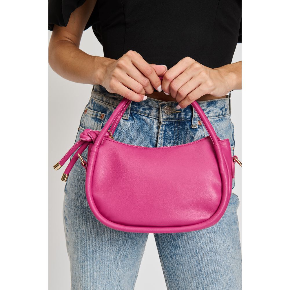 Woman wearing Magenta Moda Luxe Celine Crossbody 842017133612 View 3 | Magenta