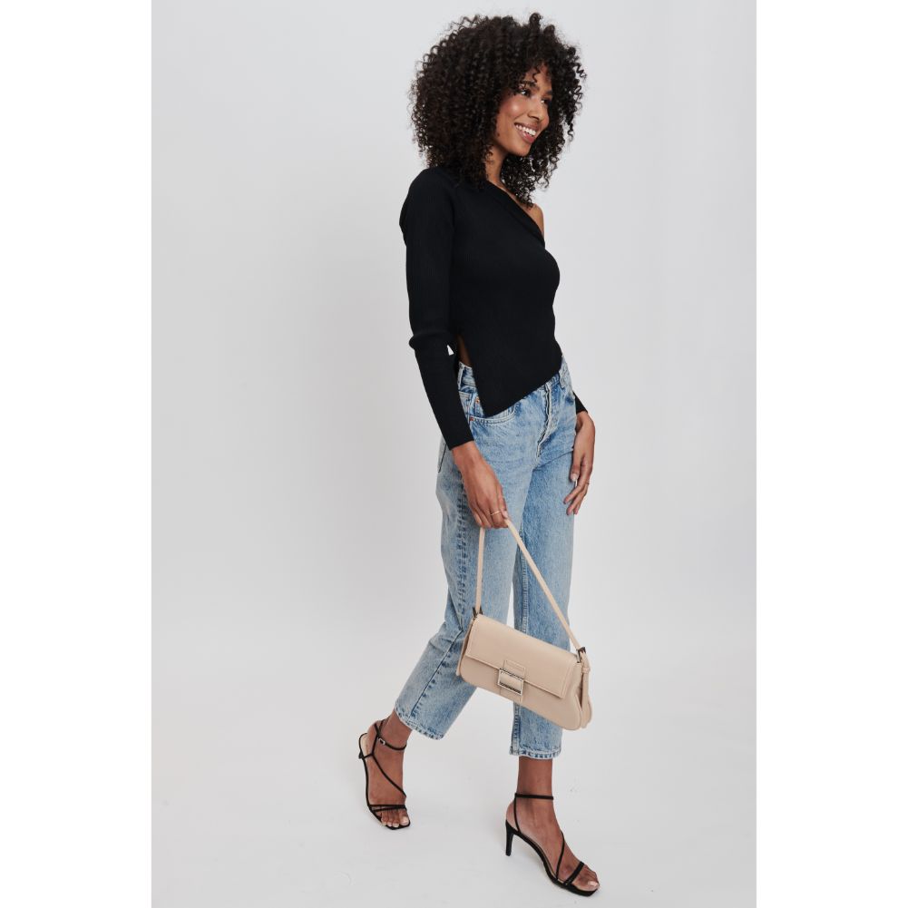 Woman wearing Almond Moda Luxe Fia Shoulder Bag 842017132561 View 4 | Almond