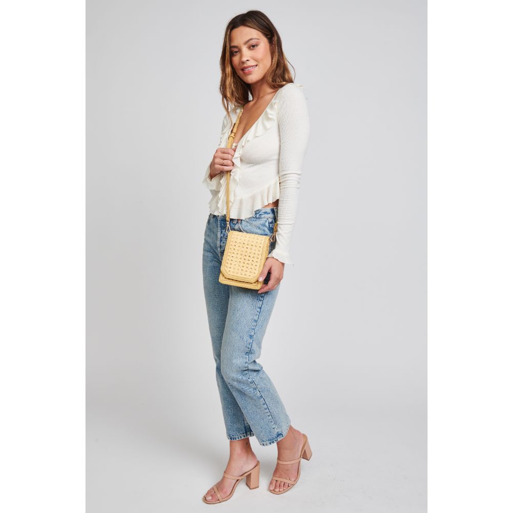 Woman wearing Blonde Moda Luxe Remi Crossbody 842017124153 View 3 | Blonde