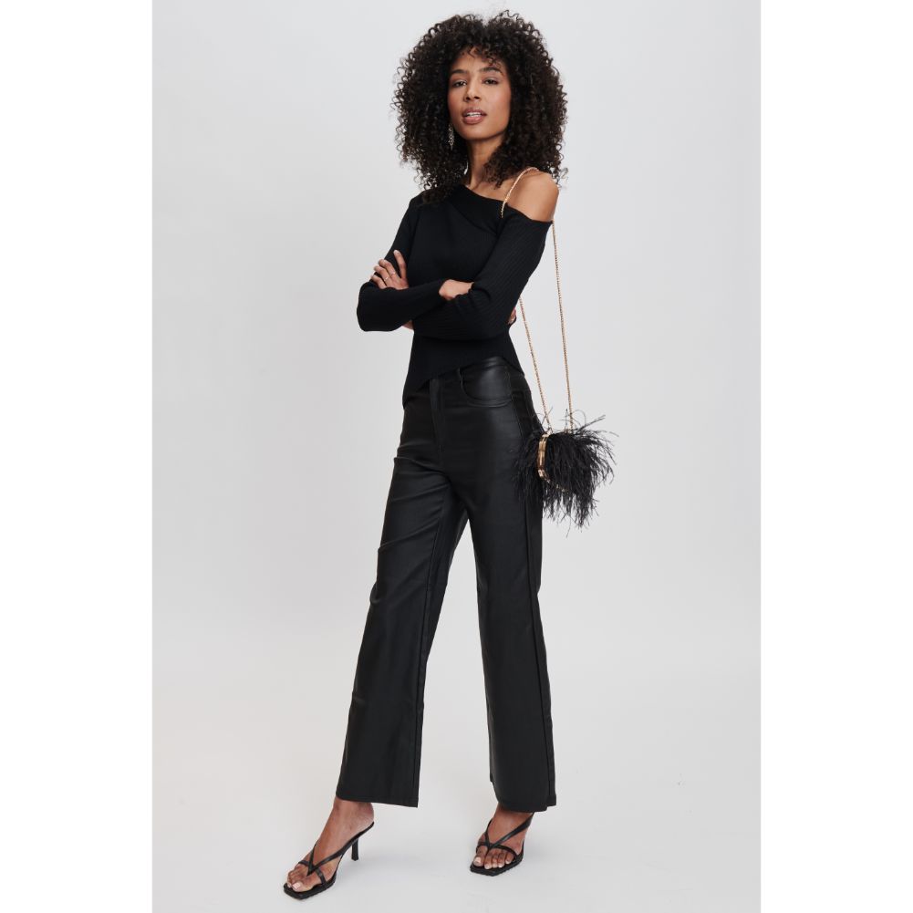 Woman wearing Black Sol and Selene Harlow Evening Bag 842017131519 View 3 | Black